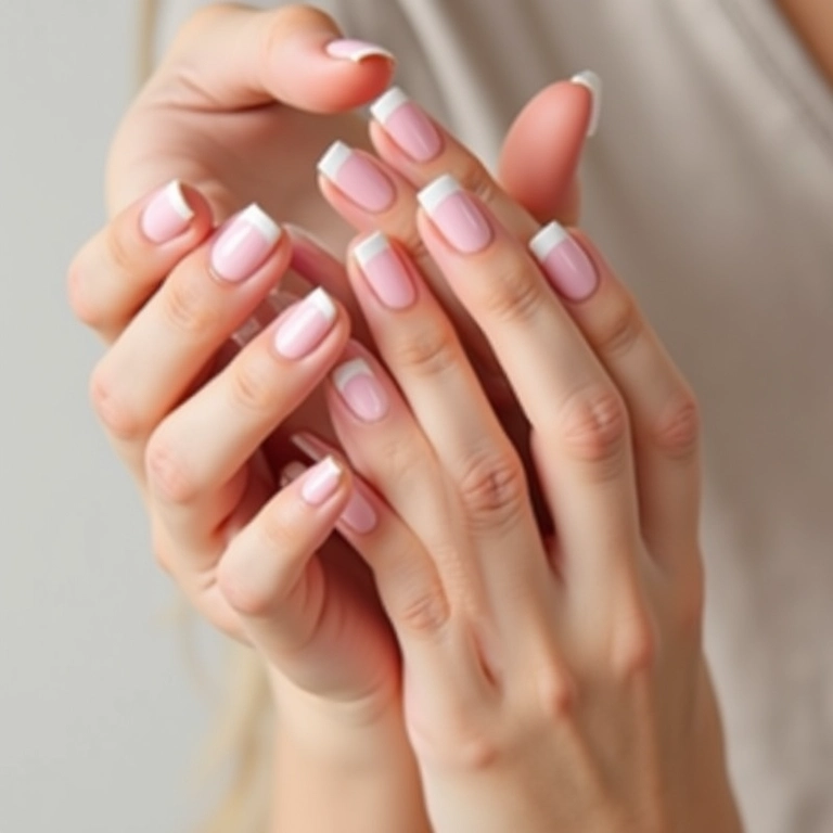 Francesinha clássica em unhas curtas.