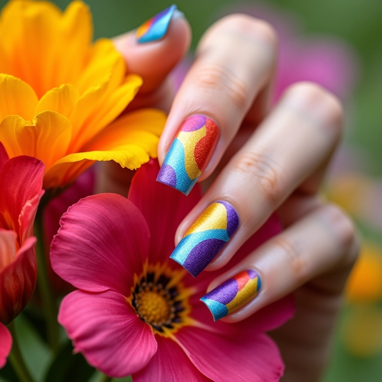 Francesinha colorida com flores vibrantes