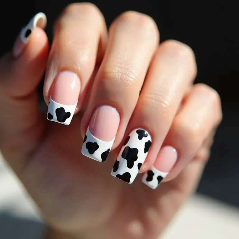 Francesinha com estampa de vaca nas pontas.