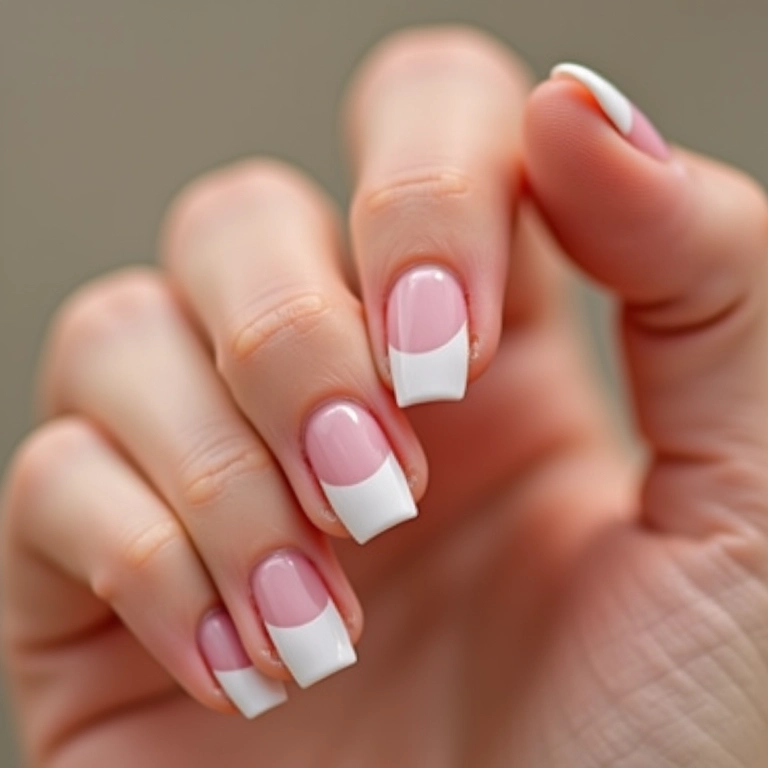 Francesinha delicada em unhas de fibra.