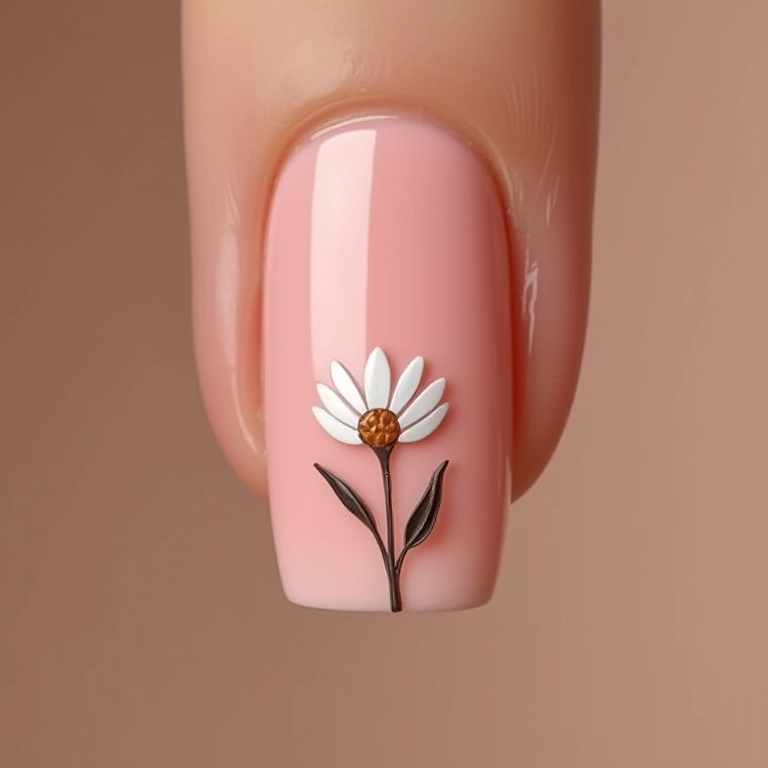 Francesinha invertida com flor minimalista