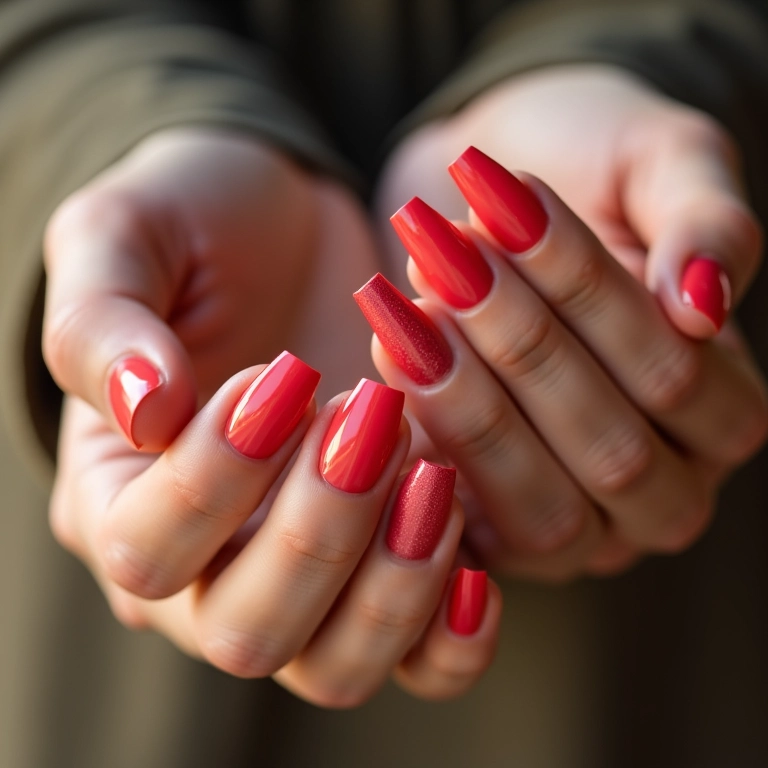 Francesinha invertida em unhas de gel.