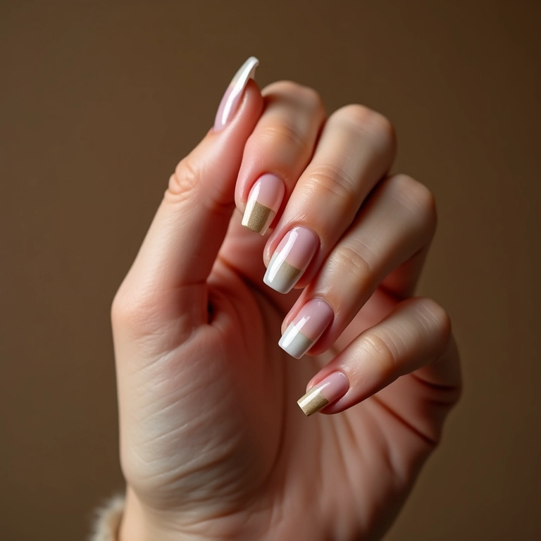 Francesinha moderna com degradê suave nas pontas das unhas.
