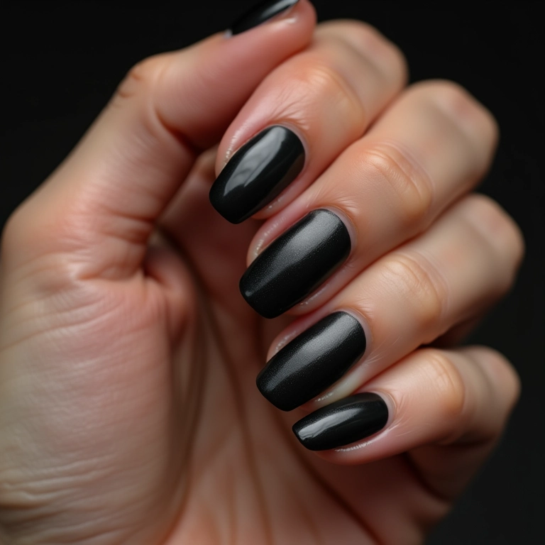 Francesinha preta clássica: unhas elegantes e sofisticadas.