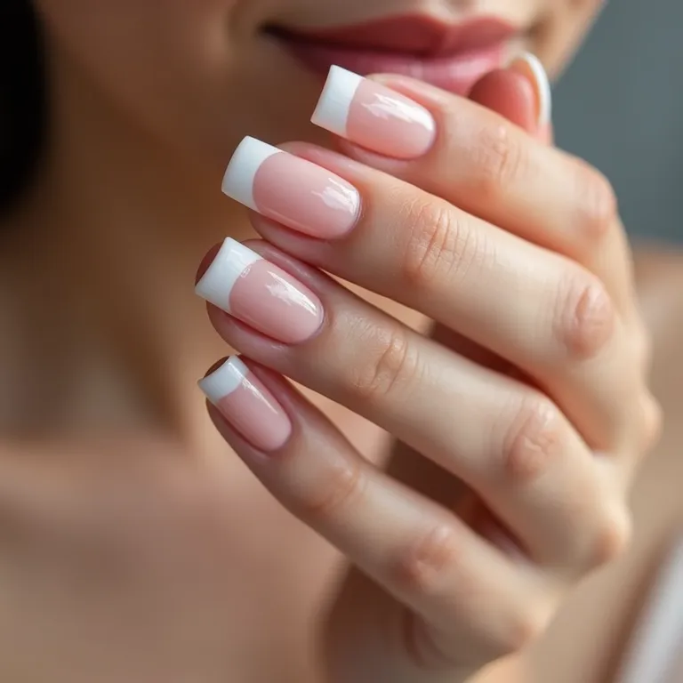 Francesinha repaginada em unhas de gel curtas.