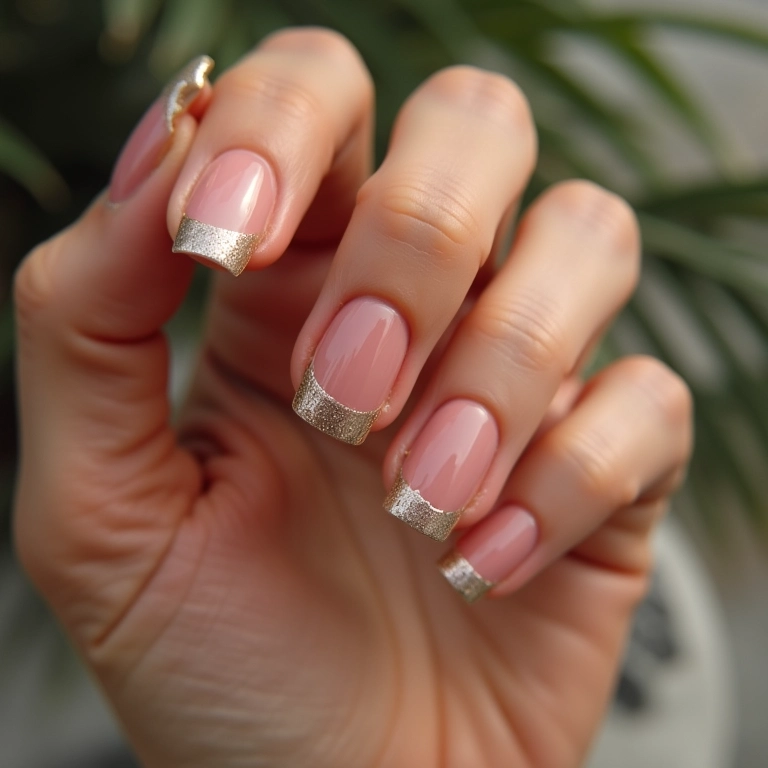 Francesinha repaginada em unhas quadradas curtas.