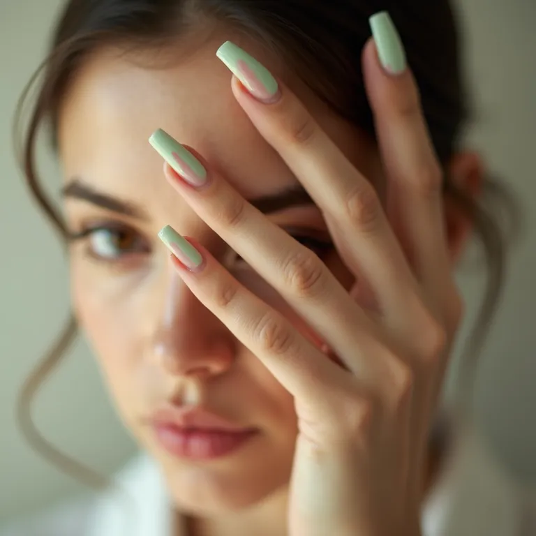 Francesinha verde claro: elegância e minimalismo nas unhas.