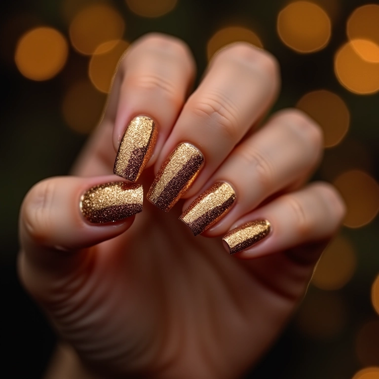 Glitter e brilho nas unhas: glamour e festa.