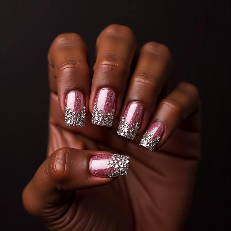 Glitter e pedrarias com esmalte Xodó.