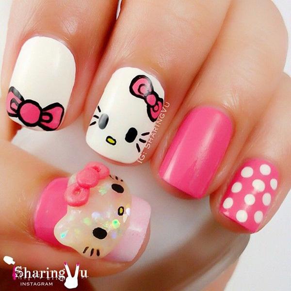 50 Hello Kitty Nail Designs | Art and ...