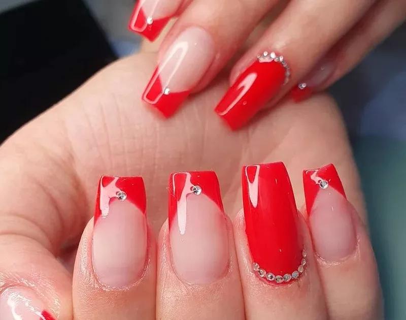 Unhas com Francesinha Vermelha ...