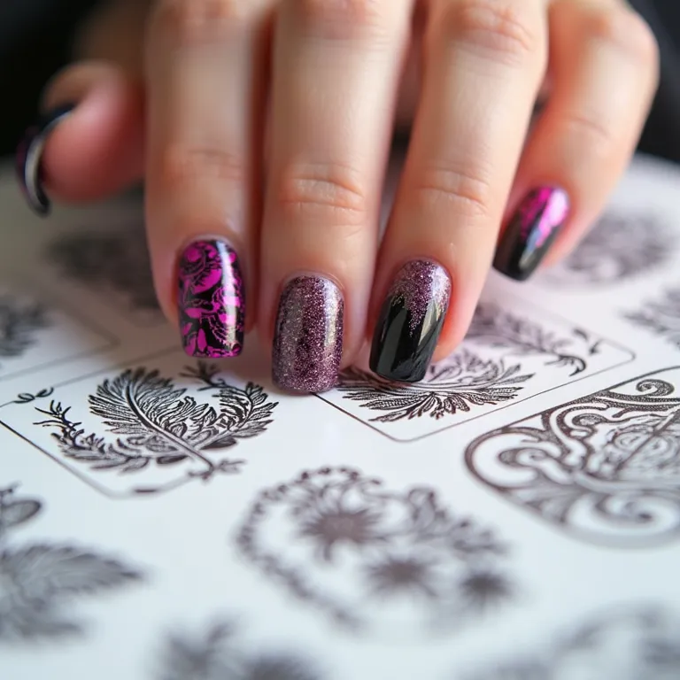 Kit de carimbo Konad com desenhos perfeitos.