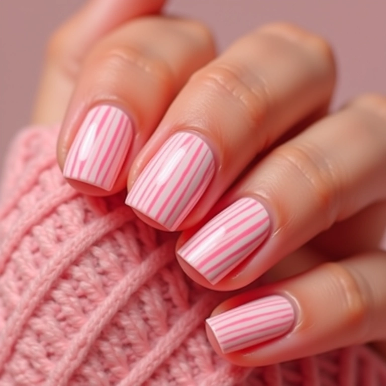 Listras rosa e branco, padrão ousado e divertido.