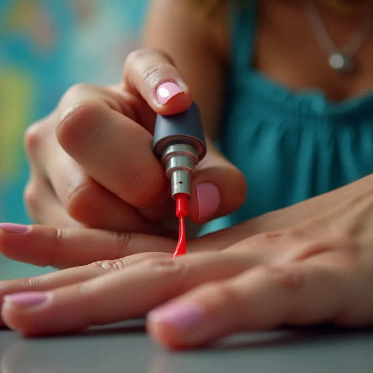 Mão aplicando spray secante em unhas recém-esmaltadas.