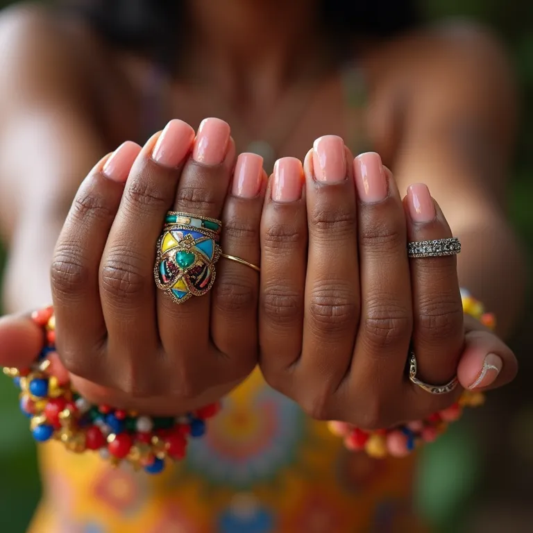 Mãos com unhas decoradas em diversos estilos, com foco em Instagram e Tumblr.
