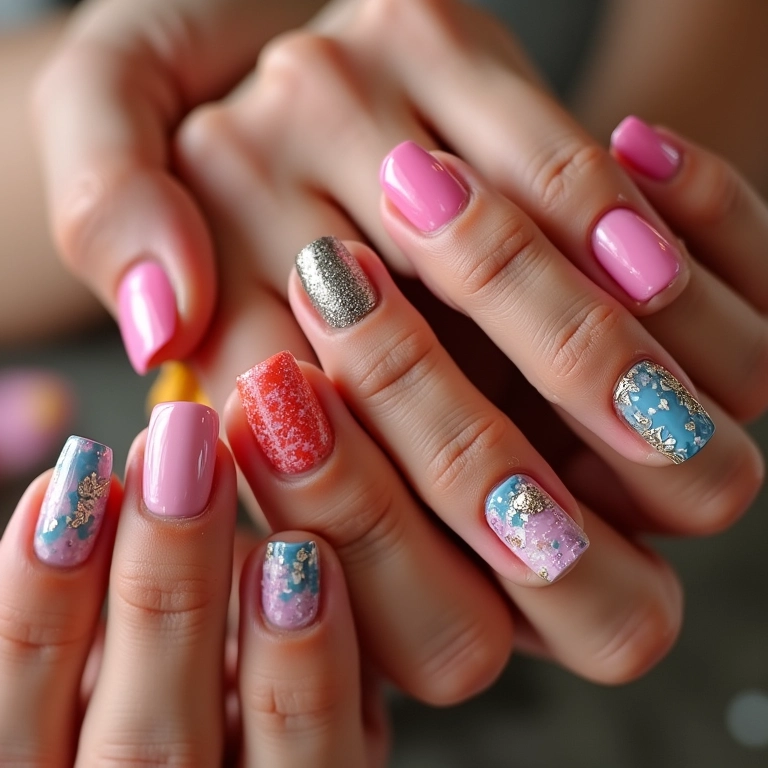 Mãos com unhas decoradas inspiradas nas tendências do Instagram 2026.