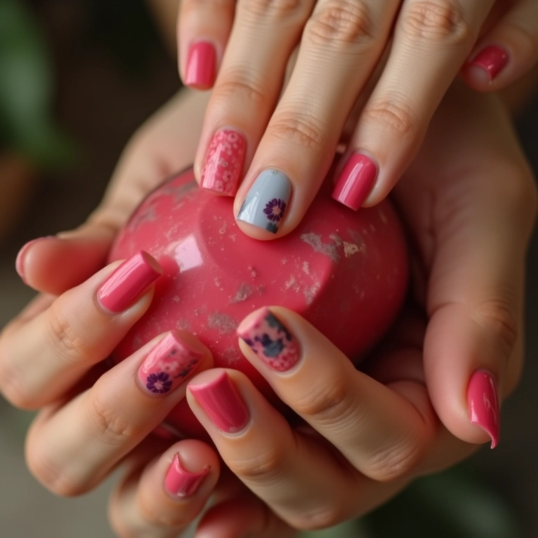 Mãos diversas aplicando esmalte colorido, foco na beleza e cuidado das unhas.