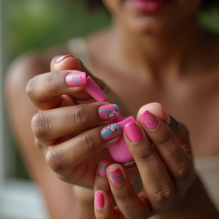 Mãos diversas removendo esmalte com removedor Jequiti.