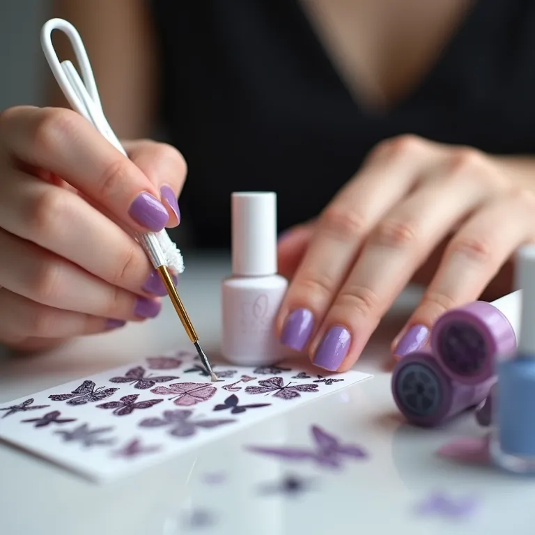 Materiais essenciais para criar nail art de borboleta em unhas de gel.
