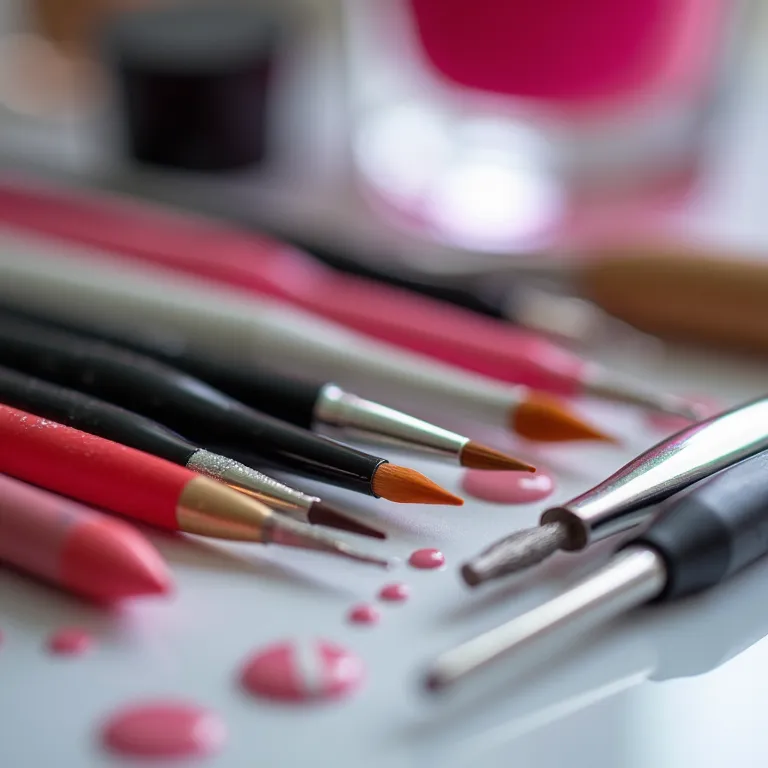 Materiais essenciais para unha decorada com olho grego.