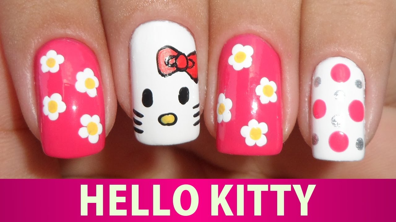 Unhas Decoradas da Hello Kitty
