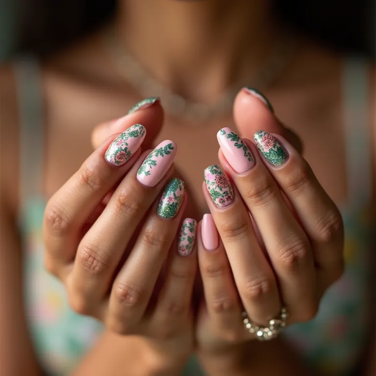 Mistura de estilos nas unhas.