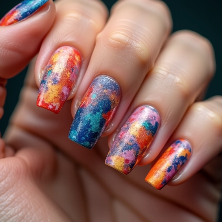 Mistura de texturas em unhas personalizadas.