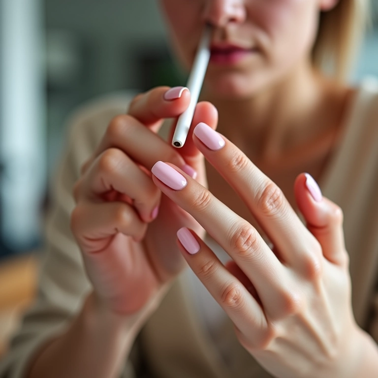 Mulher aplicando esmalte nacional com ótimo custo-benefício em casa.