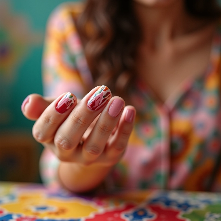 Mulher removendo esmalte em gel com acetona pura.