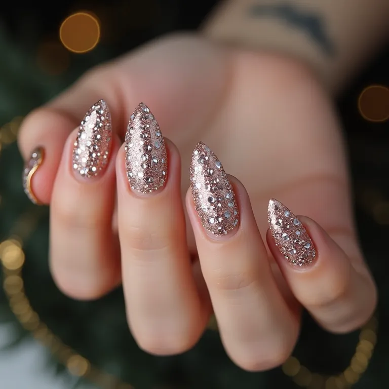 Nail art com pedrarias: um toque de sofisticação nas unhas de gel.