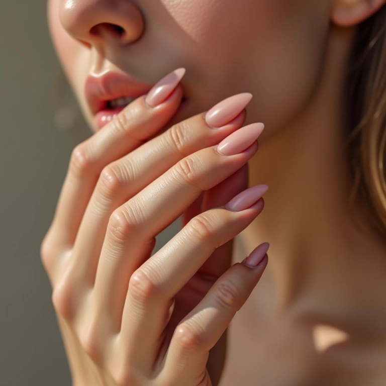 Nail art nude com acabamento matte.