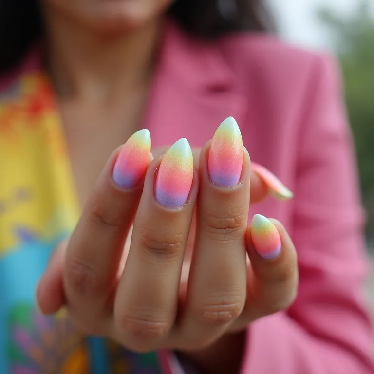 Ombré Nails: degradê de cores.