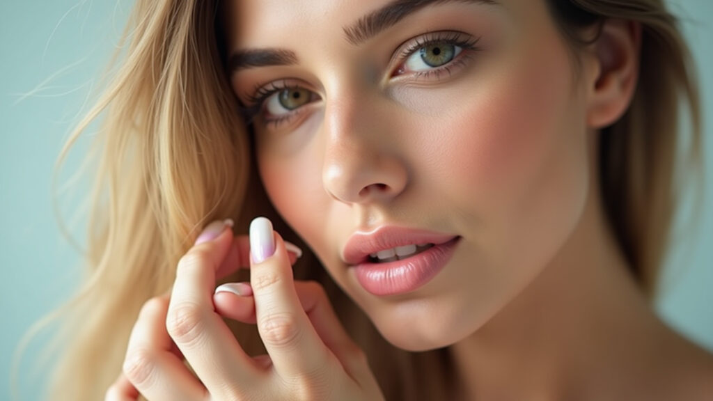 Ombre nails, soft colors, smooth transition, lifestyle photography, 8K quality, sharp focus, Unhas degradê com cores suaves.