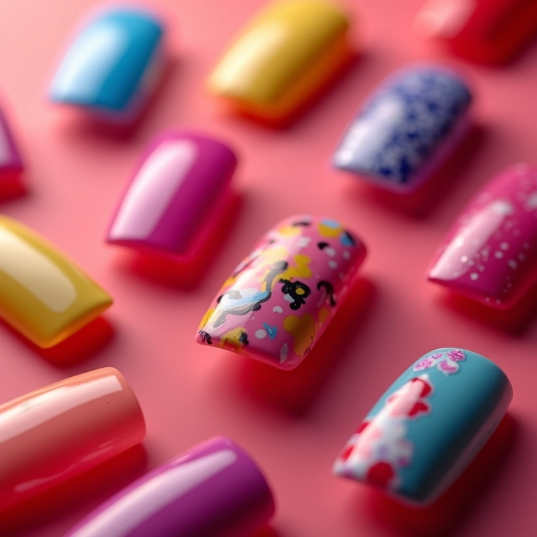Papel de parede vibrante com desenhos de esmaltes.