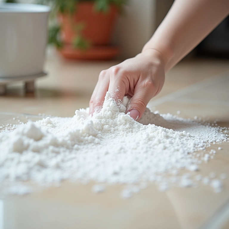 Pasta de bicarbonato de sódio sendo aplicada em mancha de esmalte.