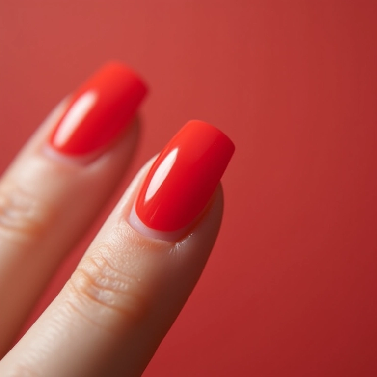 Pedicure com francesinha vermelha elegante.