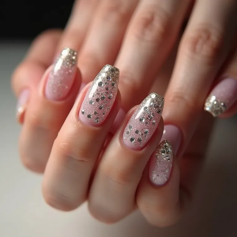 Pedrarias em unhas de gel.