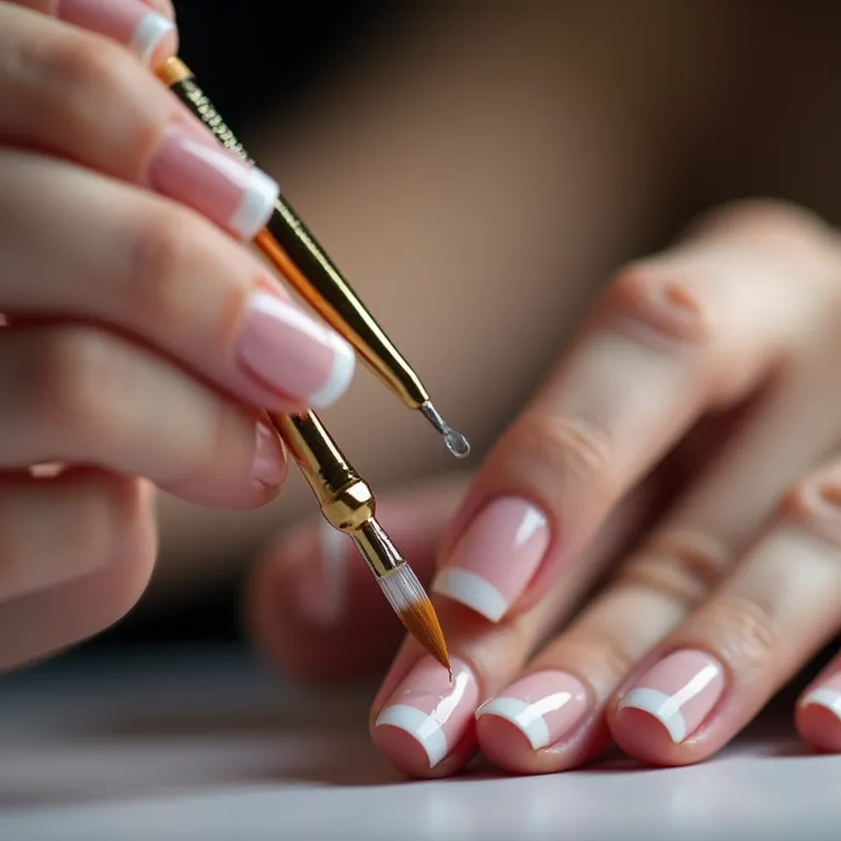 Pincéis para traços finos na francesinha.