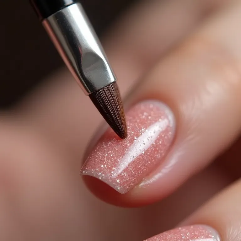 Pincel para nail art da [Marca X] em uso.
