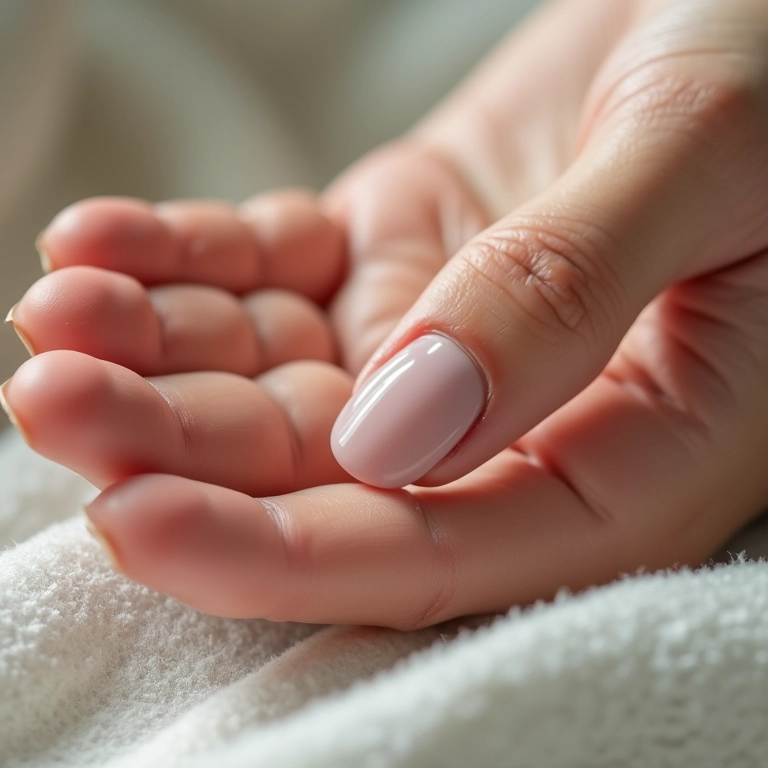 Polindo as unhas após a remoção do esmalte em gel.