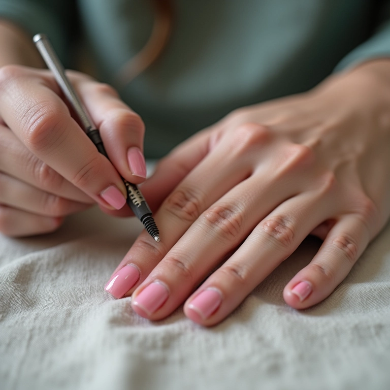 Preparação das unhas antes da aplicação do efeito marmorizado.