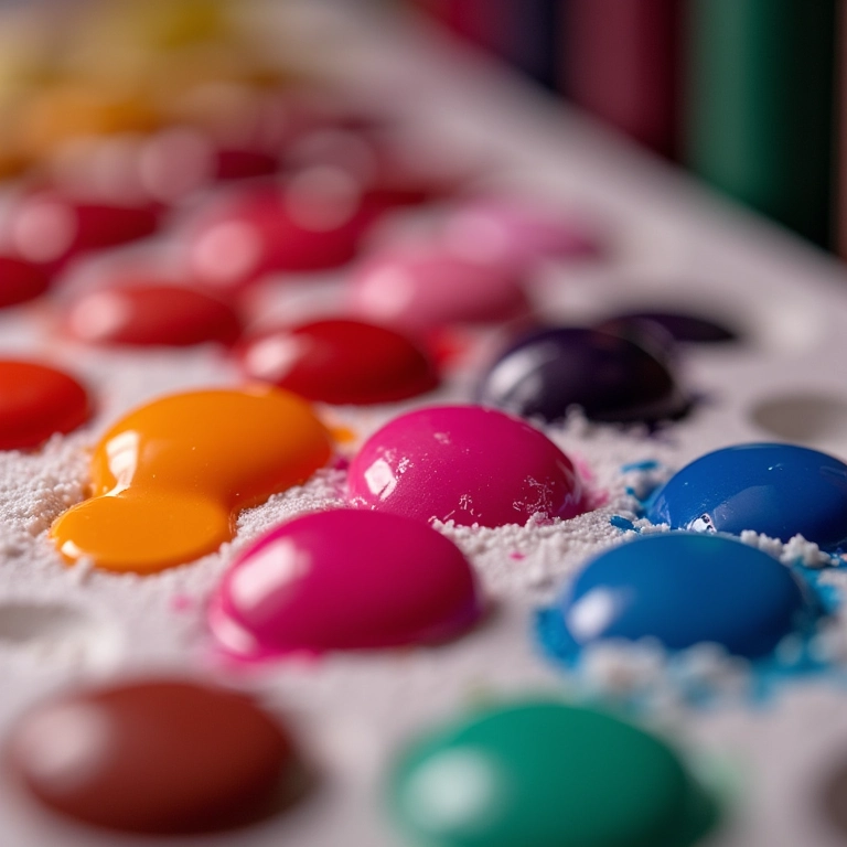 Preparando a esponja com os esmaltes.