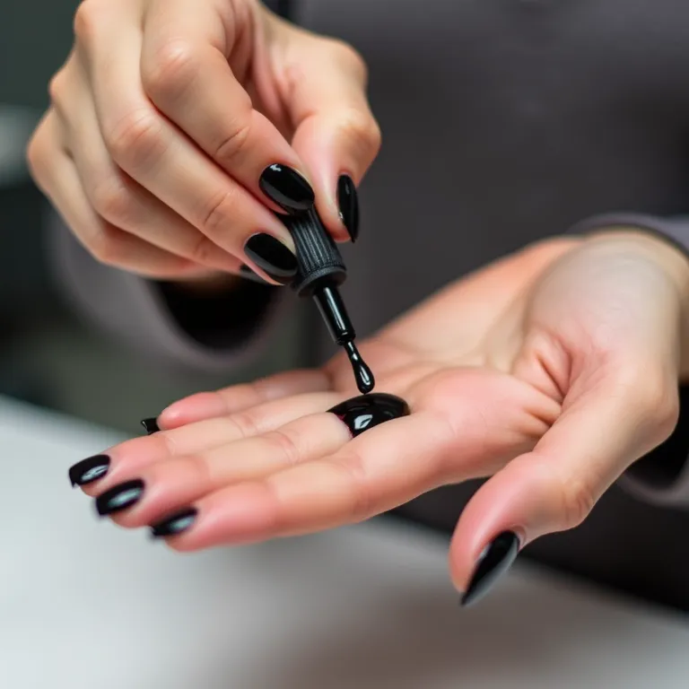 Preparando as unhas para nail art preta.