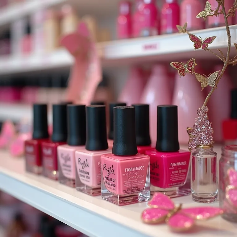 Produtos para unhas de gel e acessórios com tema de borboletas à venda.