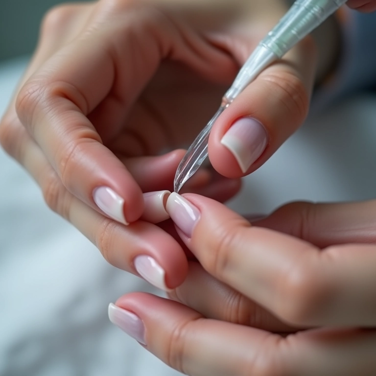 Profissional aplicando gel clara nas unhas.