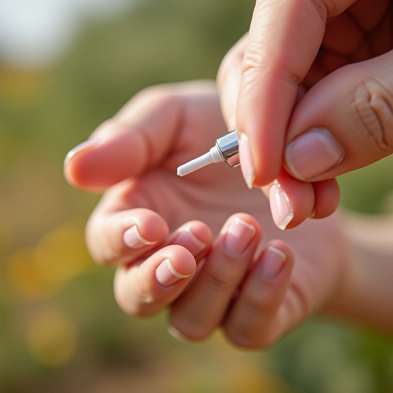 Removedor de esmalte em gel específico em uso.