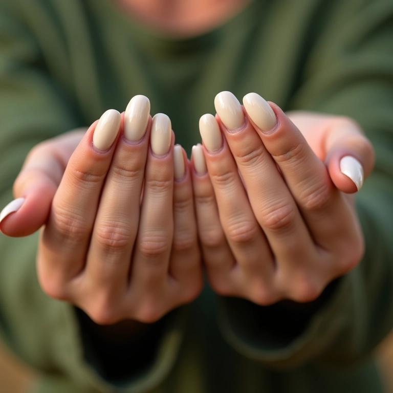 Resistência das unhas de fibra de vidro almond.