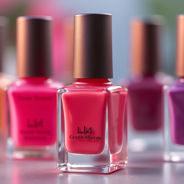 Rótulos e embalagens de esmaltes coloridos, design moderno.