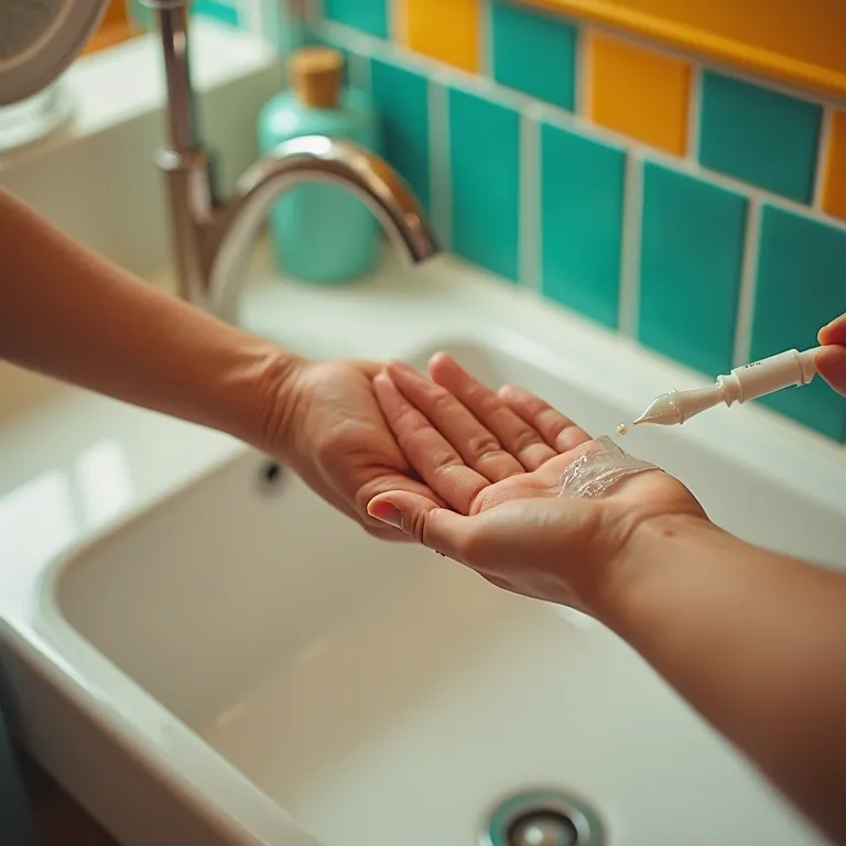 Sérum clareador sendo aplicado nas unhas.