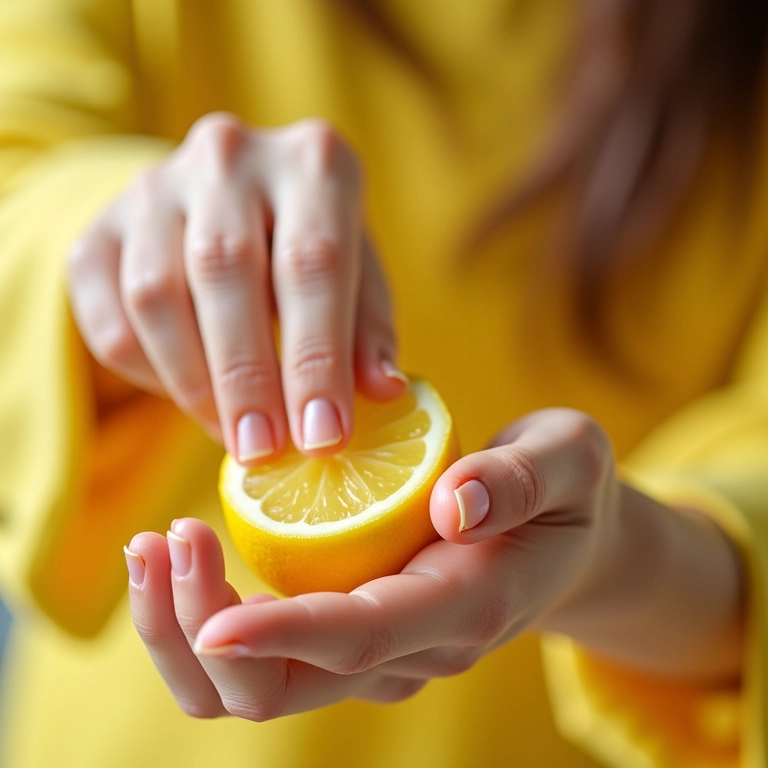Suco de limão para remover esmalte.